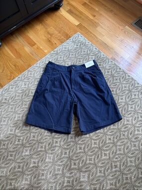 Hollister Navy Blue Flat Front Baggy Bermuda Men's Shorts